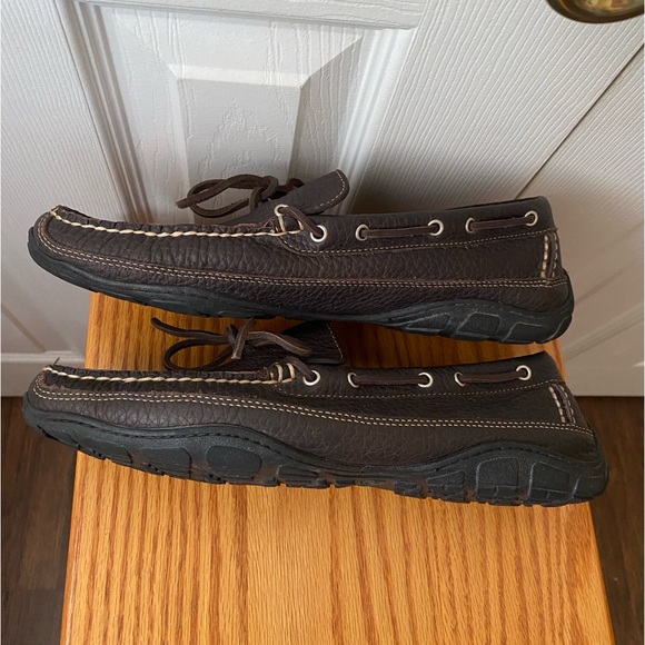 L.L. Bean Dark Brown Pebbled Leather Driving Moccasins SZ 10 1/2 EE EXTRA WIDE - Picture 4 of 8